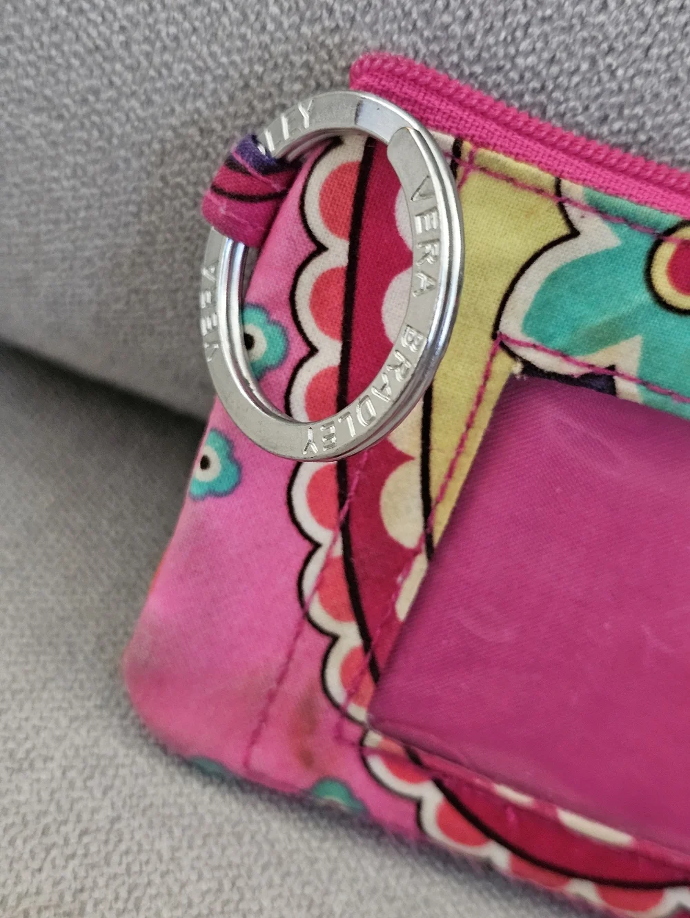 Vera Bradley Hot Pink Floral ID Card Holder Wristlet - Picture 2 of 5